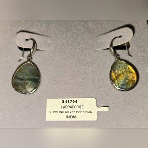 Sterling Silver Labradorite Earrings NIB